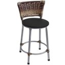 Ver imagem 2 de Kit 2 Banquetas Baixa Prata Junco Capuccino com Assento Preto Fortmix