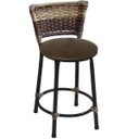 Ver imagem 2 de Kit 2 Banquetas Baixa Preta Junco Capuccino com Assento Marrom Fortmix