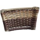 Ver imagem 3 de Kit 2 Banquetas Baixa Preta Junco Capuccino com Assento Marrom Fortmix