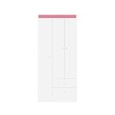 Ver imagem 2 de Guarda Roupa Solteiro 3 Portas 2 Gavetas Venti - Branco/rosa Flex