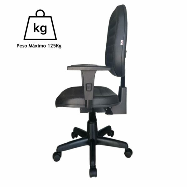 Cadeira Diretorzinha Back System Costurado C/ Braços Reguláveis – Cor Preto – MARTIFLEX - 3