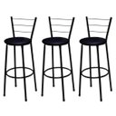Ver imagem 1 de Kit 3 Banquetas Alta Preta com Assento Preto Fortmix
