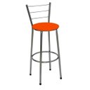 Ver imagem 2 de Kit 3 Banquetas Alta Cromada com Assento Laranja Fortmix