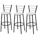 Ver imagem 1 de Kit 3 Banquetas Alta Preta Assento Branco Fortmix