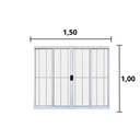 Ver imagem 2 de Janela de Correr 4 Folhas C/grade Alumínio Branco 1.00 X 1.50 Linha Modular - Hale