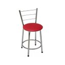 Ver imagem 2 de Kit 3 Banquetas Baixa Cromada com Assento Vermelho Fortmix