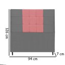 Ver imagem 2 de Cabeceira Estofada Box Solteiro Encosto para Cama Maveric 94x126 Composê Cinza/rosa