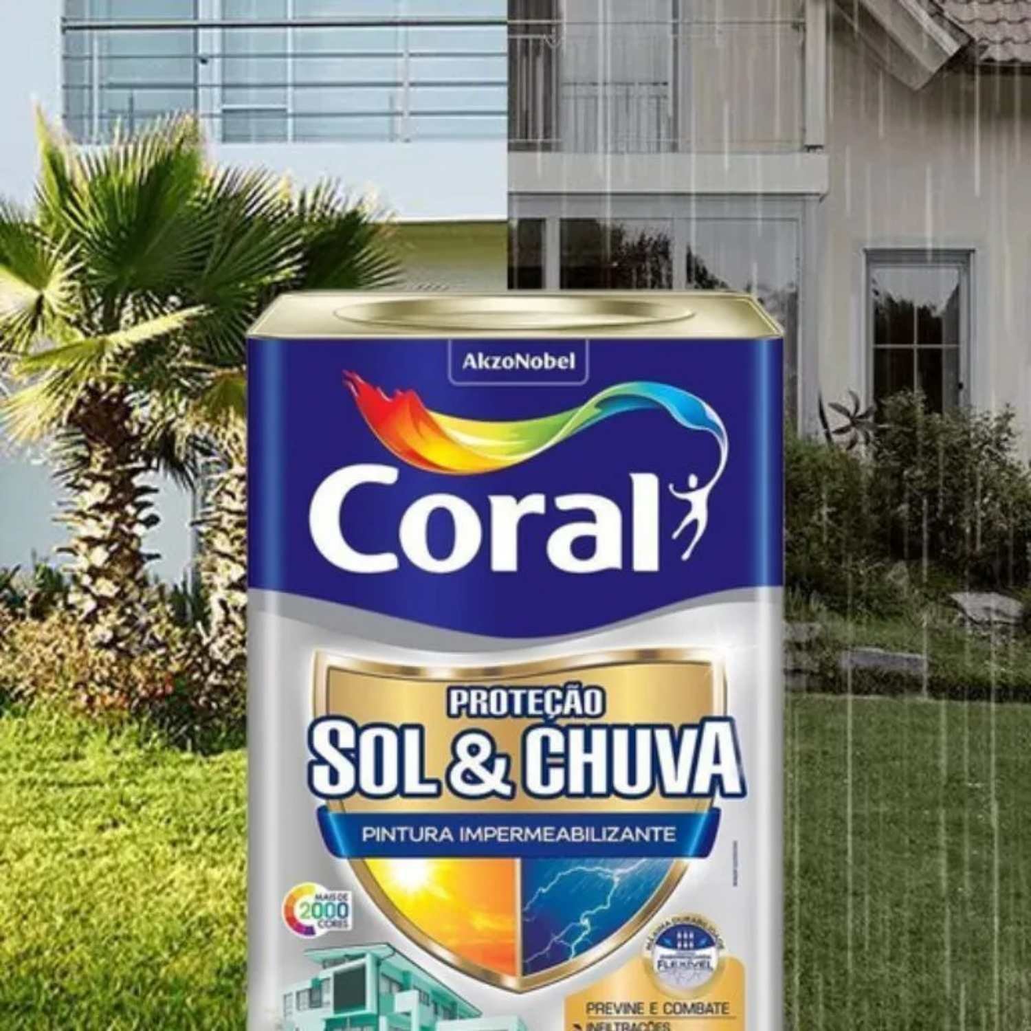 Coral Sol &amp; Chuva Emborrachada Base P 16l Impermeabilizante Emborrachada Premium Sol e Chuva - 3