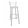 Kit 2 Banquetas Alta Prata com Assento Branco Fortmix - 2