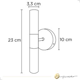 Arandela Tubo Vidro Bolhas Led 3200k 10w Dourado - 6