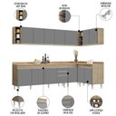 Ver imagem 3 de Armário de Cozinha Modulado de Canto 7 Peças Cp35 Balcão com Tampo Castanho/cinza - Lumil Lumil Móve