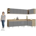 Ver imagem 5 de Armário de Cozinha Modulado de Canto 7 Peças Cp35 Balcão com Tampo Castanho/cinza - Lumil Lumil Móve