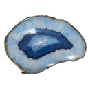 Ver imagem 1 de Platter Pedra Ágata Azul Grande De 25 à 30cm Com Banho De Ouro Na Borda