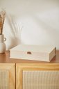 Ver imagem 2 de Caixa Decorativa em Mdf com Revestimento em Linho Branco 25cm 15975 Mart