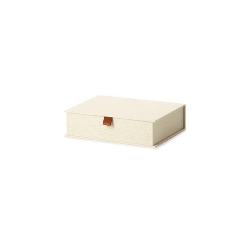 Caixa Decorativa em Mdf com Revestimento em Linho Branco 25cm 15975 Mart