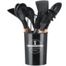Utensílios Cozinha 12 Peças Silicone Antiaderente Cor Preto - 1