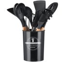 Ver imagem 1 de Utensílios Cozinha 12 Peças Silicone Antiaderente Cor Preto