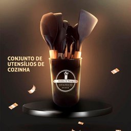 Utensílios Cozinha 12 Peças Silicone Antiaderente Cor Preto - 3
