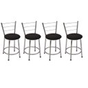 Ver imagem 1 de Kit 4 Banquetas Baixa Cromada com Assento Preto Fortmix