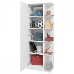 Armário Multiuso 1 Porta 8 Prateleiras Branco Bmu 118 - Brv Móveis - 3