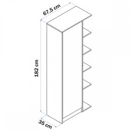 Armário Multiuso 1 Porta 8 Prateleiras Branco Bmu 118 - Brv Móveis - 4