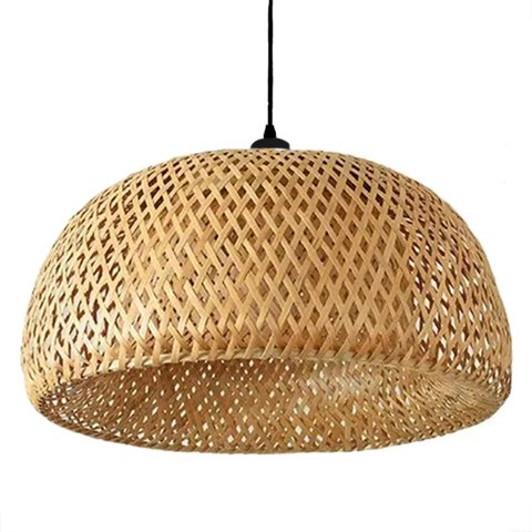 Pendente de Bambu Artesanal Fibra Natural 45 Cm Palha Nat23