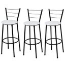 Ver imagem 1 de Kit 3 Banquetas Alta Preta Assento Branco Fortmix