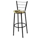 Ver imagem 2 de Kit 3 Banquetas Alta Preta Assento com Floral Marrom Fortmix