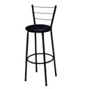 Ver imagem 2 de Kit 4 Banquetas Alta Preta com Assento Preto Fortmix