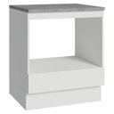 Ver imagem 2 de Balcão para Forno/Micro-Ondas 70 x 60 cm 1 Gaveta (com Tampo) Branco Madesa Branco