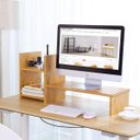 Ver imagem 3 de Suporte Monitor e Tv Base Apoio Mesinha em Madeira Maciça