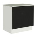 Ver imagem 3 de Balcão para Forno de Embutir 80 X 60 Cm com Tampo Branco/preto Agata, Glamy Madesa Branco/preto