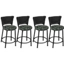 Ver imagem 1 de Kit 4 Banquetas Baixa Preta Junco Preto com Assento Estampado Fortmix