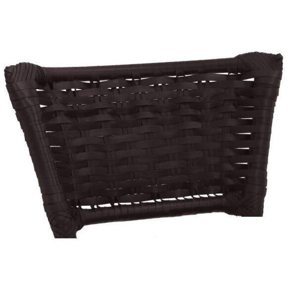 Kit 3 Banquetas Alta Preta Junco Argila com Assento Marrom Fortmix - 3