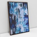 Ver imagem 1 de Quadro Decorativo em Canvas Abstrato Mesclado Azul TaColado Moldura Flutuante 4,5cm Madeira 90 x 60c