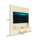 Ver imagem 4 de Painel para TV até 65 Polegadas Luminare 3 Portas com Vidro Reflecta e LED 100% MDF Off White - Geli