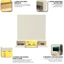 Ver imagem 5 de Painel para TV até 65 Polegadas Luminare 3 Portas com Vidro Reflecta e LED 100% MDF Off White - Geli
