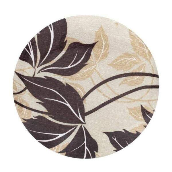 Kit 2 Banquetas Alta Preta Junco Capuccino com Assento Floral Marrom Fortmix - 4