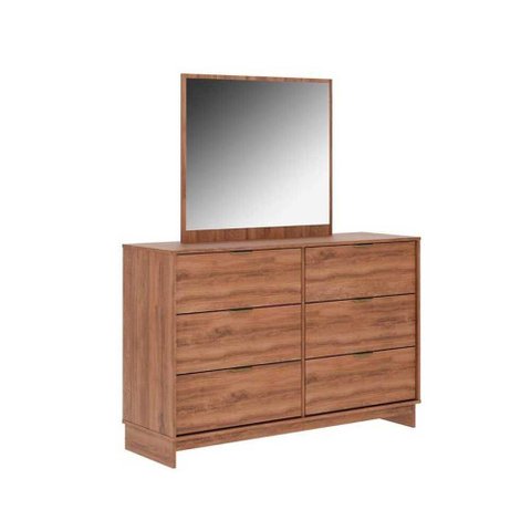 Cômoda de Quarto 1160 C/ 6 Gavetas C/ Espelho Freijo - Carraro