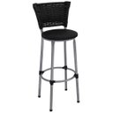 Ver imagem 2 de Kit 3 Banquetas Alta Prata Junco Preto com Assento Preto Fortmix