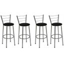 Ver imagem 1 de Kit 4 Banquetas Alta Cromada com Assento Preto Fortmix