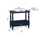Ver imagem 5 de Bancada Aparador para Banheiro com Cuba 1 Gaveta Dália 3063 Linz Móveis - Azul Petróleo/imbuia Glaze