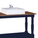 Ver imagem 4 de Bancada Aparador para Banheiro com Cuba 1 Gaveta Dália 3063 Linz Móveis - Azul Petróleo/imbuia Glaze