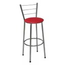 Ver imagem 2 de Kit 2 Banquetas Alta Cromada com Assento Vermelho Fortmix