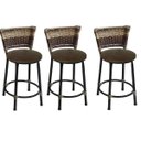 Ver imagem 1 de Kit 3 Banquetas Baixa Preta Junco Capuccino com Assento Marrom Fortmix