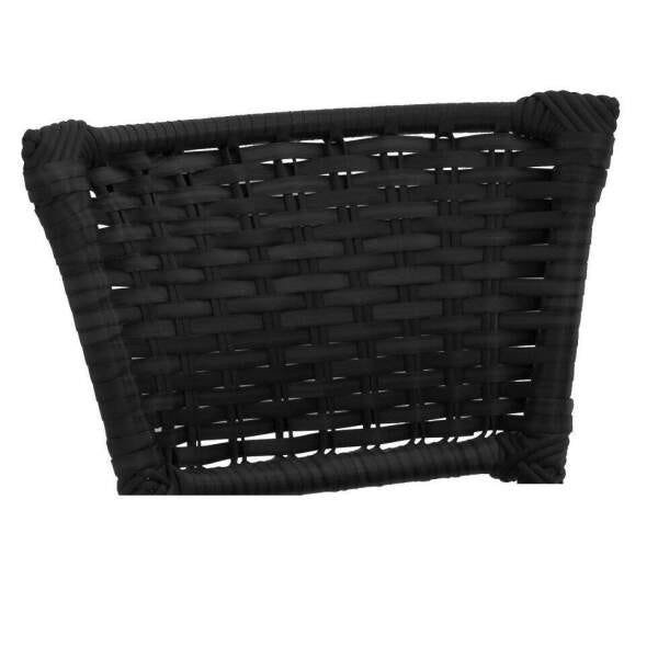 Kit 4 Banquetas Baixa Preta Junco Preto com Assento Estampado Fortmix - 3