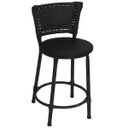 Ver imagem 2 de Kit 2 Banquetas Baixa Preta Junco Preto com Assento Preto Fortmix