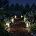 Ver imagem 2 de Kit 8 Balizadores Jardim Muro Luminária Externa Grega Dital 31cm Clássico Branco