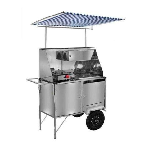 Carrinho de Hot Dog + Lanche Luxo com Rodas Pneumáticas e Toldo - Cefaz