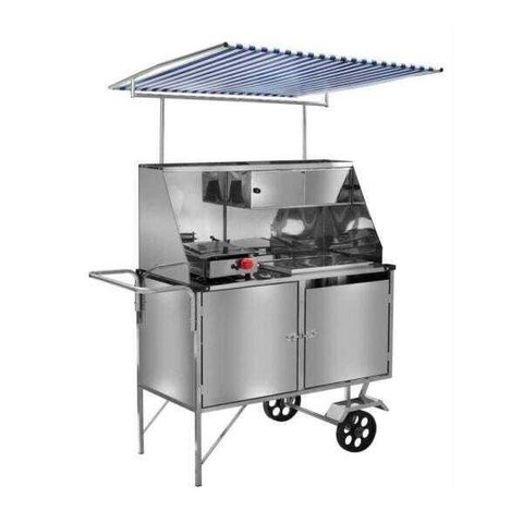 Carrinho de Hot Dog + Lanche Luxo com Rodas Maciças e Toldo - Cefaz